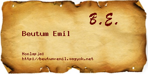 Beutum Emil névjegykártya